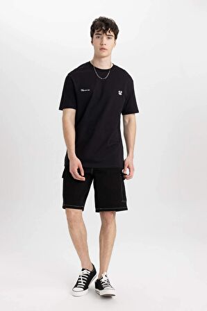 DeFacto Regular Fit Bisiklet Yaka Baskılı Kısa Kollu Tişört C2117AX24SMBK81