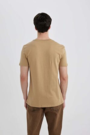 DeFacto Slim Fit Bisiklet Yaka Baskılı Kısa Kollu Tişört C2085AX24SMBG118