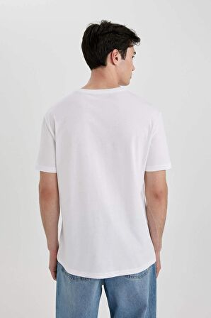 DeFacto Regular Fit Bisiklet Yaka Baskılı Kısa Kollu Tişört C2137AX24SMWT34