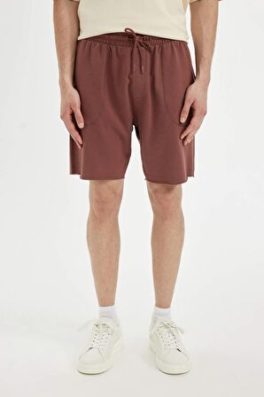 DeFacto Slim Fit Dar Kesim Dar Paça Cepli Basic Düz Şort B8673AX24SMBN576