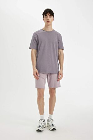 DeFacto Slim Fit Dar Kesim Dar Paça Cepli Basic Düz Şort B8673AX24SMBR147