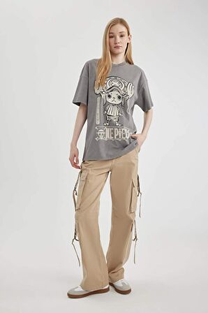 DeFacto Coool One Piece Oversize Fit Kısa Kollu Yıkamalı Soluk Efektli Tişört C3781AX24SMGR308