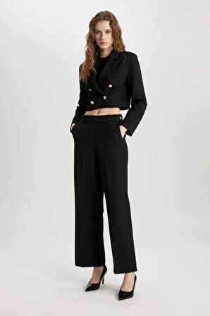 Straight Fit Chino Yüksek Bel Pantolon