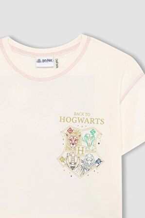 DeFacto Kız Çocuk Harry Potter Relax Fit Bisiklet Yaka Kısa Kollu Tişört C1725A824SMER99