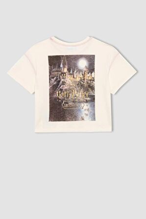 DeFacto Kız Çocuk Harry Potter Relax Fit Bisiklet Yaka Kısa Kollu Tişört C1725A824SMER99