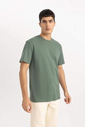 DeFacto New Regular Fit Bisiklet Yaka Kısa Kollu %100 Pamuk Basic Tişört V7699AZ24SPGN759