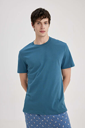 DeFacto New Regular Fit Bisiklet Yaka Basic Düz %100 Pamuk Kısa Kollu Tişört V7699AZ24SPIN250