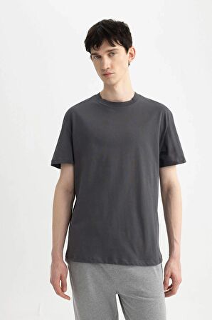 DeFacto New Regular Fit Bisiklet Yaka Basic Düz %100 Pamuk Kısa Kollu Tişört V7699AZ24SPAR9