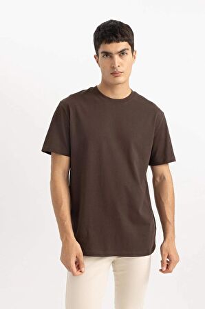 DeFacto %100 Pamuk New Regular Fit Bisiklet Yaka Basic Düz Kısa Kollu Tişört V7699AZ24SPBN407