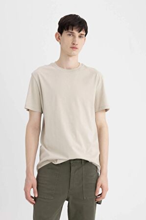DeFacto New Regular Fit Bisiklet Yaka Basic Düz %100 Pamuk Kısa Kollu Tişört V7699AZ24SPBG735
