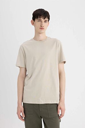 DeFacto New Regular Fit Bisiklet Yaka Basic Düz %100 Pamuk Kısa Kollu Tişört V7699AZ24SPBG735