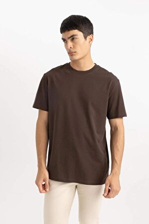 DeFacto New Regular Fit Bisiklet Yaka Basic Düz %100 Pamuk Kısa Kollu Tişört V7699AZ24SPBN414