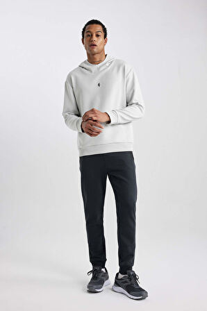 DeFactoFit Standart Fit Kapüşonlu Skuba Dalgıç Kumaş Cepli Sporcu Sweatshirt C2310AX24SPGR493