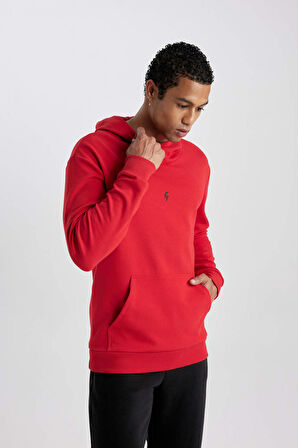 DeFactoFit Standart Fit Kapüşonlu Skuba Dalgıç Kumaş Cepli Sporcu Sweatshirt C2310AX24SPRD303