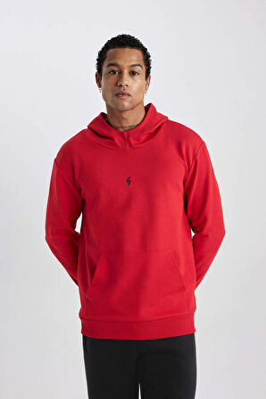 DeFactoFit Standart Fit Kapüşonlu Skuba Dalgıç Kumaş Cepli Sporcu Sweatshirt C2310AX24SPRD303