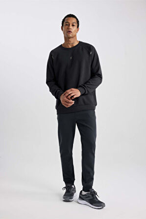 DeFactoFit Standart Fit Bisiklet Yaka Skuba Dalgıç Kumaş Sporcu Sweatshirt C2311AX24SPAR231