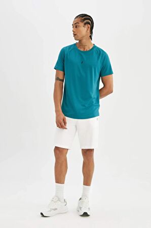 DeFactoFit Slim Fit Bisiklet Yaka Ağır Kumaş Sporcu Kısa Kollu Tişört