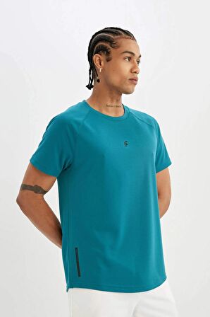 DeFactoFit Slim Fit Bisiklet Yaka Ağır Kumaş Sporcu Kısa Kollu Tişört