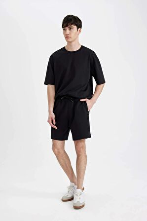 DeFacto Regular Fit Düz Paça Basic Düz Şort B8672AX24SMBK81