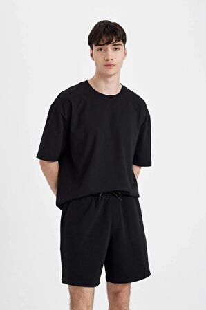 DeFacto Regular Fit Düz Paça Basic Düz Şort B8672AX24SMBK81