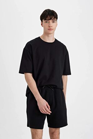 DeFacto Regular Fit Düz Paça Basic Düz Şort B8672AX24SMBK81
