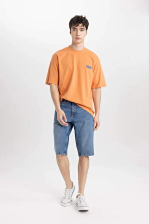 DeFacto Comfort Regular Fit Rahat Kalıp Bisiklet Yaka Baskılı Kısa Kollu Tişört C2136AX24SMOG328
