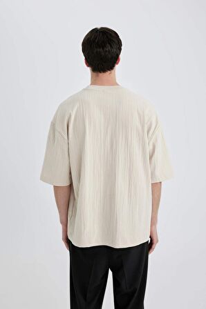 DeFacto Loose Fit Bisiklet Yaka Kısa Kollu Tişört C0148AX24SMBG757