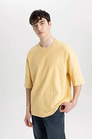 DeFacto Loose Fit Bisiklet Yaka Kısa Kollu Tişört C0148AX24SMYL506