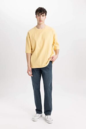 DeFacto Loose Fit Bisiklet Yaka Kısa Kollu Tişört C0148AX24SMYL506