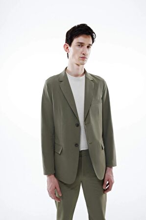 DeFacto Regular Fit Ceket Yaka Düğmeli Astarlı Basic Düz Blazer Ceket B7179AX24SPKH438