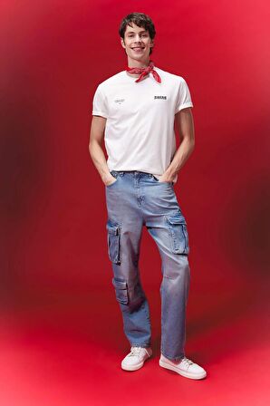 DeFacto Regular Fit Bisiklet Yaka Sırt Baskılı Kısa Kollu Tişört C3466AX24SPER105
