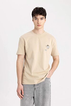 Looney Tunes Regular Fit Bisiklet Yaka Sırt Baskılı Kısa Kollu Tişört
