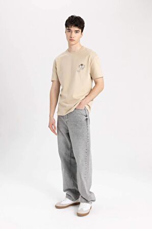 Looney Tunes Regular Fit Bisiklet Yaka Sırt Baskılı Kısa Kollu Tişört
