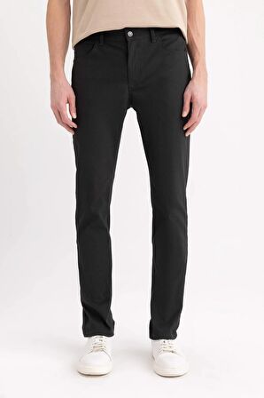 DeFacto Yazlık Chino Kanvas Pantolon Slim Fit Dar Kesim Cepli Dar Paça T1055AZ24SPAR173