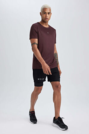 Defacto Fit Slim Fit Bisiklet Yaka Baskılı Sporcu Tişört X6142AZ23AUBR464