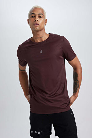 Defacto Fit Slim Fit Bisiklet Yaka Baskılı Sporcu Tişört X6142AZ23AUBR464