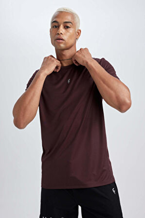 Defacto Fit Slim Fit Bisiklet Yaka Baskılı Sporcu Tişört X6142AZ23AUBR464