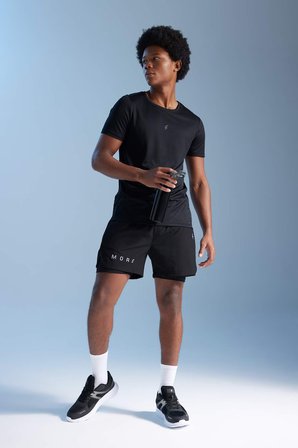DeFacto Slim Fit Dar Kesim Fermuarlı Telefon Cepli Sporcu Taytlı Şort Z2147AZ23AUBK81