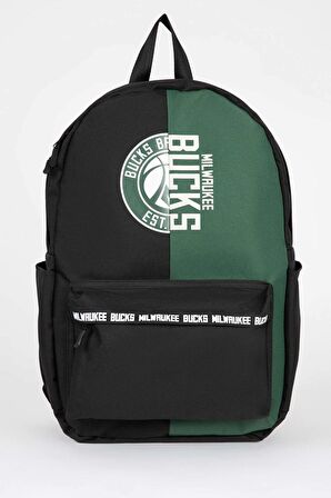 DeFacto Unisex NBA Milwaukee Bucks Su İtici Kumaş Okul Çantası A4614AXNSKR1