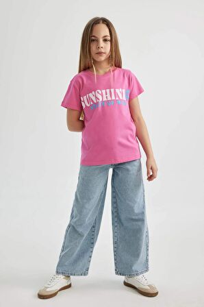 Kız Çocuk Regular Fit Kısa Kollu Tişört