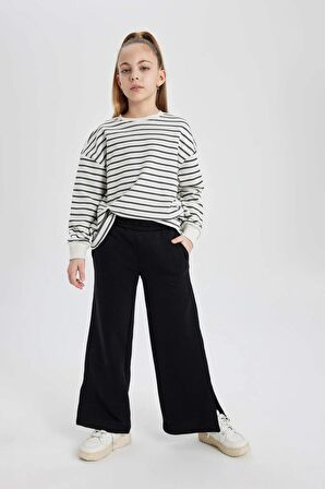 DeFacto Kız Çocuk Wide Leg Geniş Yırtmaçlı Paça Pantolon C0310A824SMBK81