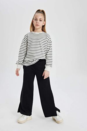 DeFacto Kız Çocuk Wide Leg Geniş Yırtmaçlı Paça Pantolon C0310A824SMBK81