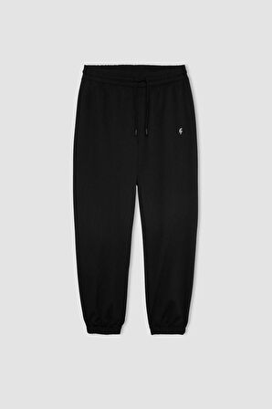 DeFactoFit Standart Fit Çift Cepli Paçası Lastikli Standart Boy Sporcu Eşofman Altı A4557AX24SPBK81