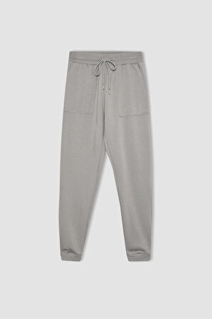 DeFacto Regular Fit Jogger Kışlık Eşofman Altı Basic Düz Beli Lastikli Bağcıklı Cepli V2699AZ23WNGR456
