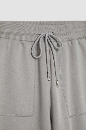DeFacto Regular Fit Jogger Kışlık Eşofman Altı Basic Düz Beli Lastikli Bağcıklı Cepli V2699AZ23WNGR456