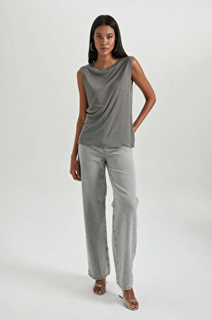 Regular Fit Bisiklet Yaka Fitilli Kaşkorse Atlet