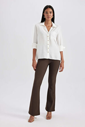 DeFacto Yüksek Bel İspanyol Paça Tayt B2892AX23AUBN335