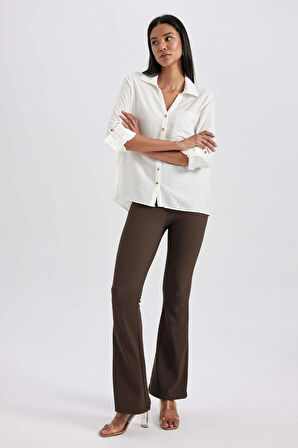 DeFacto Yüksek Bel İspanyol Paça Tayt B2892AX23AUBN335