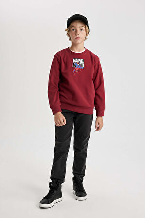 Erkek Çocuk Marvel Spiderman Bisiklet Yaka Kalın Sweatshirt