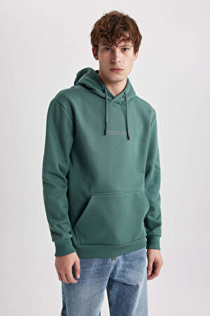 DeFacto Regular Fit Kapüşonlu Baskılı Sweatshirt A4783AX23AUGN755